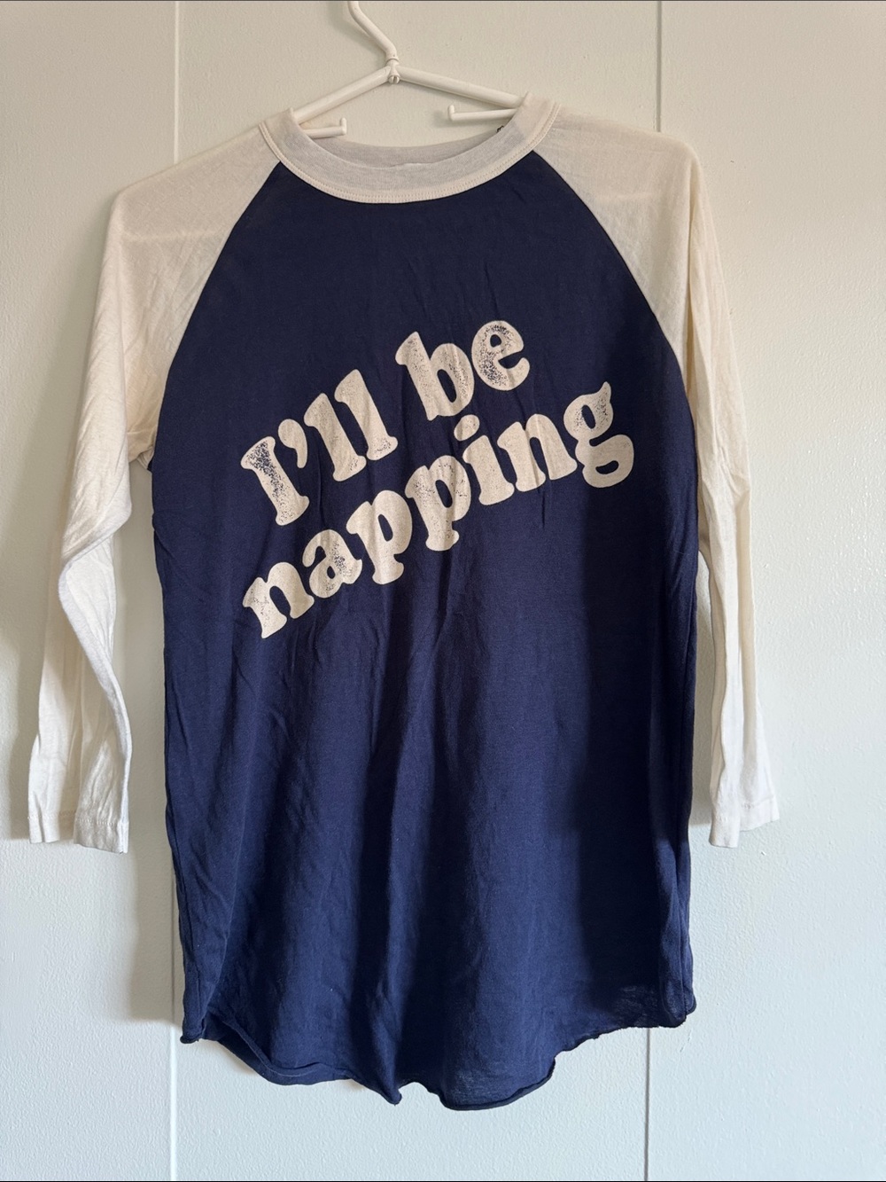 Navy and Cream Raglan Top - "I'll Be Napping"